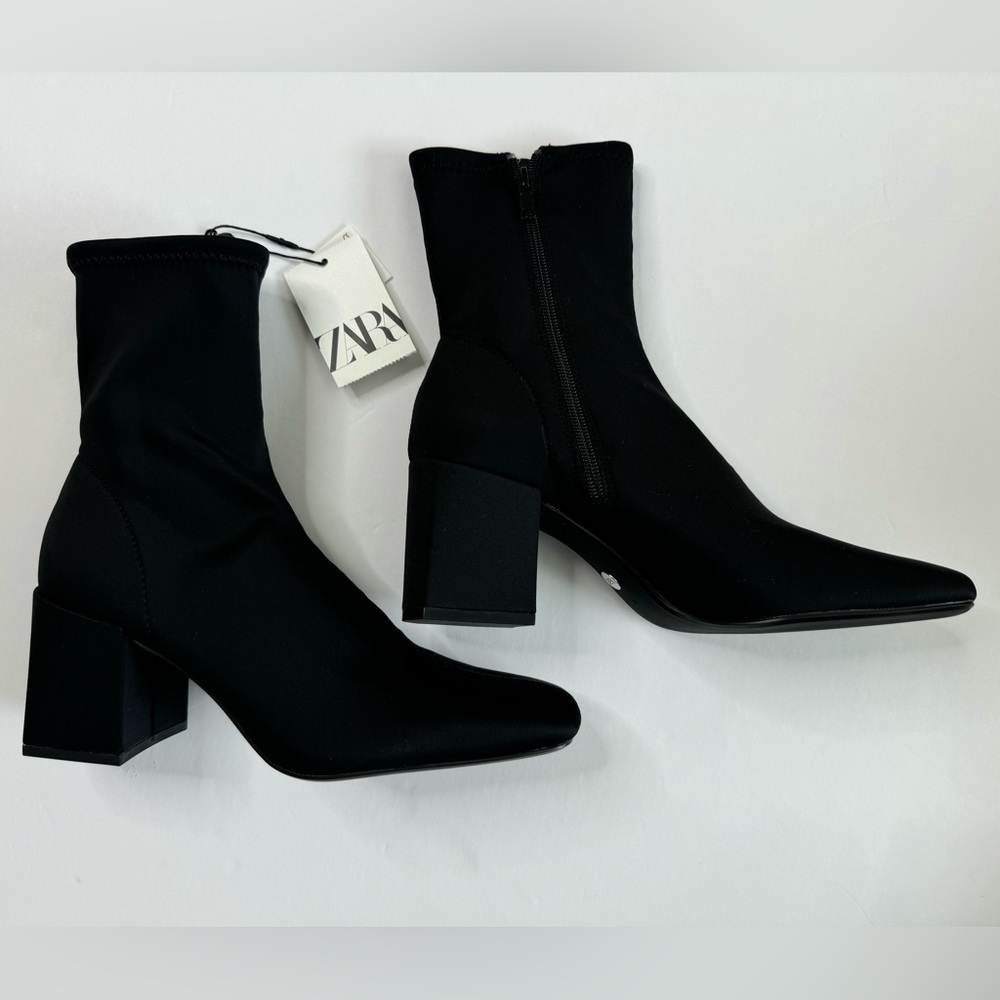 Zara Fitted Fabric Boots Size 9 US